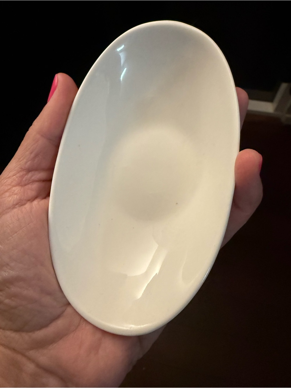 Cost Plus World Market White Oval Ceramic Sauce Dish
